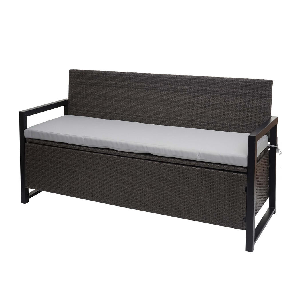 MCW POLY-RATTAN TŘÍMÍSTNÁ LAVIČKA Šedá, světle šedá