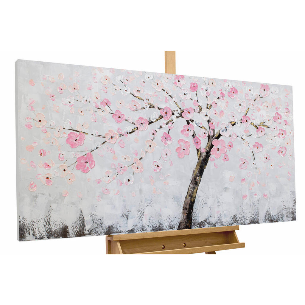 KUNSTLOFT RUČNĚ MALOVANÝ AKRYLOVÝ OBRAZ ŠEDÝ/RŮŽOVÝ, 120/60 CM