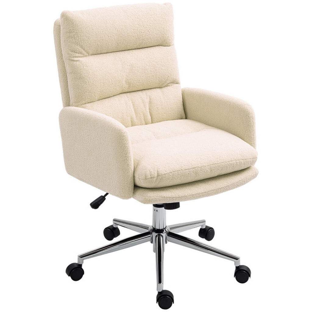 SHOPENTRA ERGONOMICKÉ otočné židle s houpací funkcí a područkami, krémově bílá