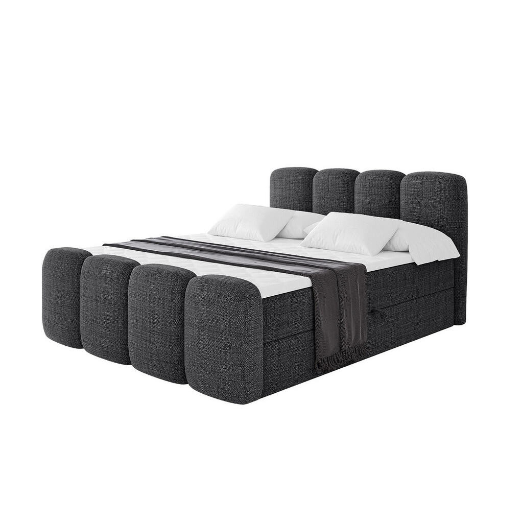 ALTDECOR AMERICKÁ postel s matrací H4 a roštem – NINA-Z – 120 × 200 cm – černá