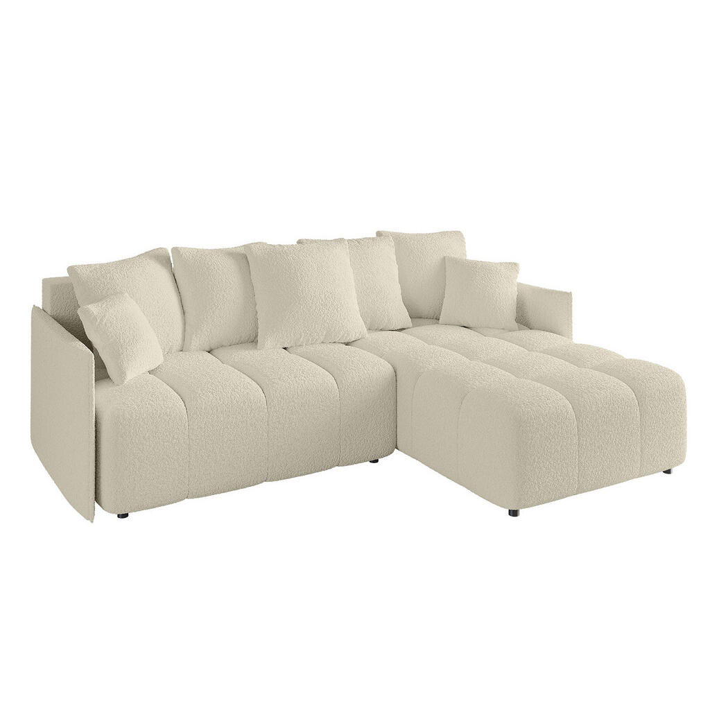 ALTDECOR ROHOVÁ SEDAČKA s otomanem vpravo LONLI-L 251x189x68 krémová buklé