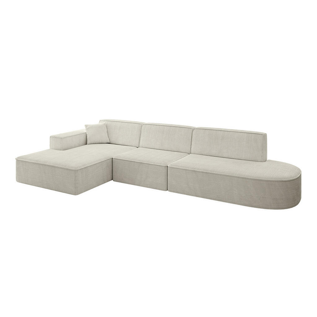 ALTDECOR ROHOVÁ SEDACÍ SOUPRAVA s otomanem vlevo IREA-L2-v4 – 327 x 165 x 77 cm, krémová
