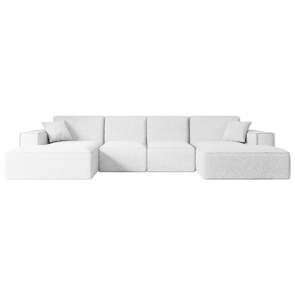 ALTDECOR SEDACÍ SOUPRAVA SIERRA-U – 349 x 169 x 80 cm, bílá buklé