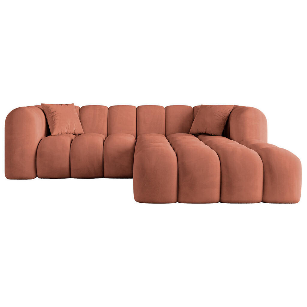 ALTDECOR ROHOVÁ SEDACÍ SOUPRAVA s otomanem vpravo OLEA-L1 – 231 × 173 × 74 cm korálová