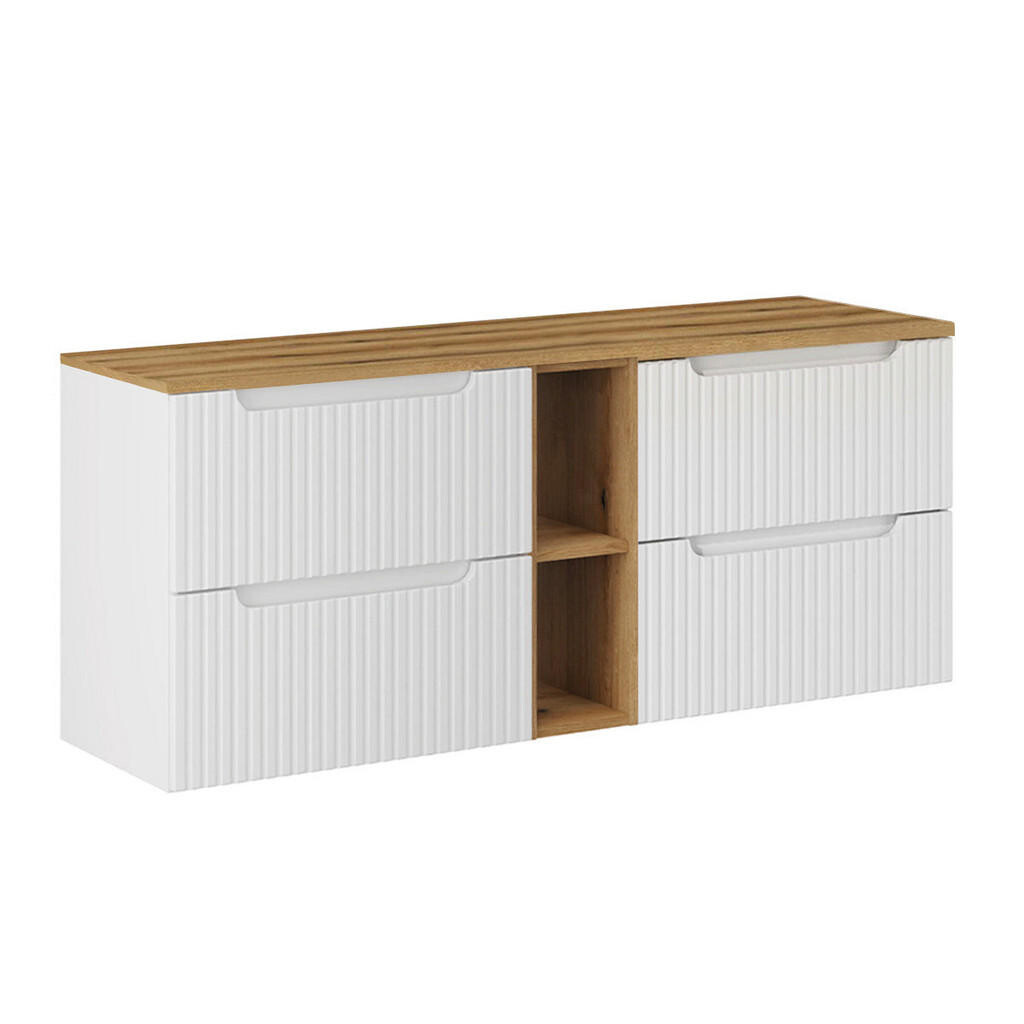 Petits-meubles SKŘÍŇKA POD UMYVADLO 140.4cm Riva Bílá a dřevo