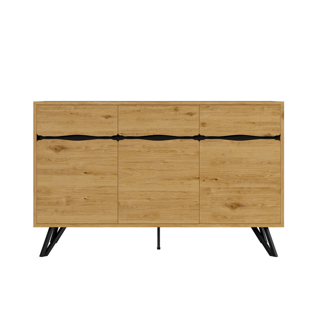 Urban Meuble SIDEBOARD imitace dubu se 4 dvířky a stabilním rámem