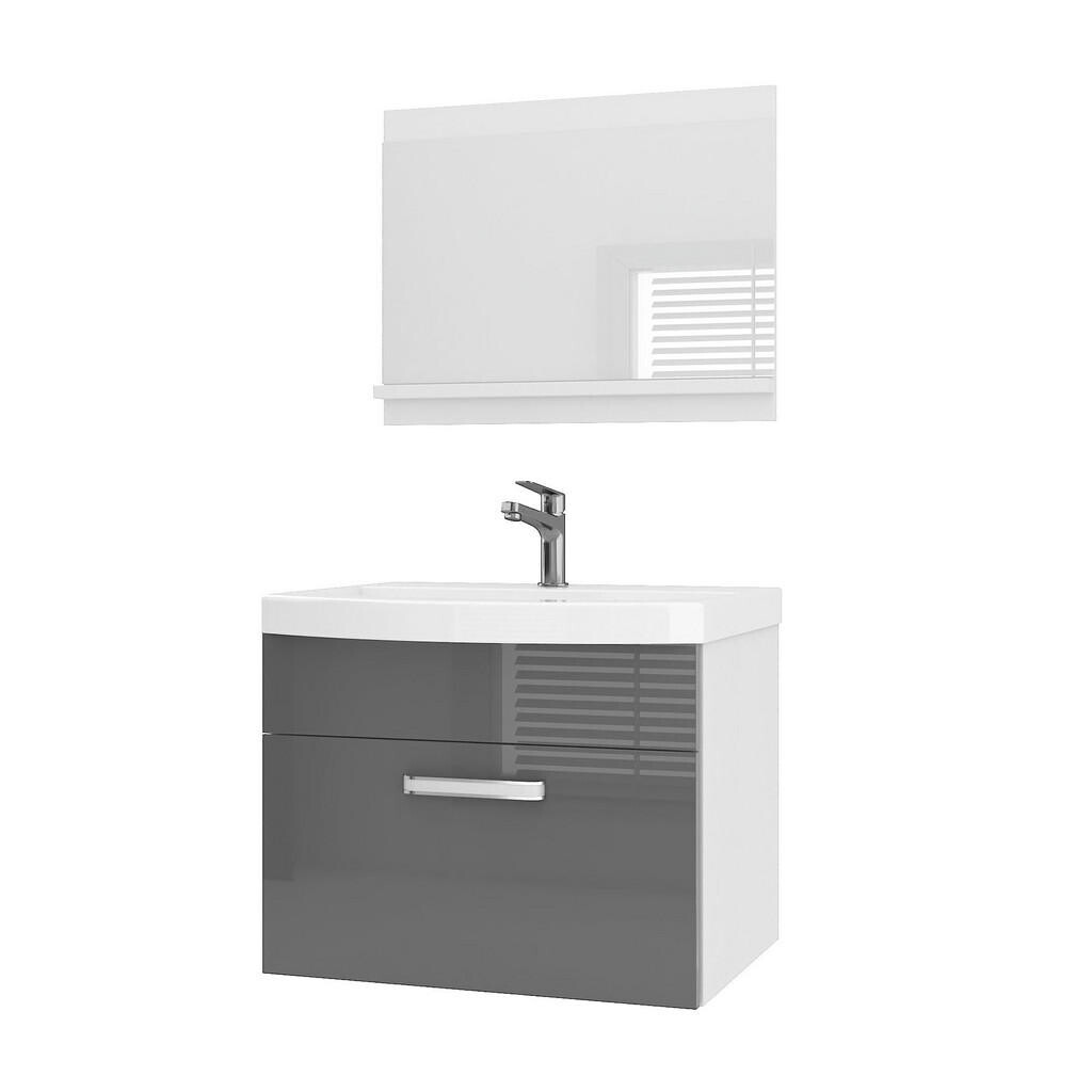 B BELINI GROUP KOUPELNOVÝ NÁBYTEK Koupelnová SADA PRI P1, Šedá lesklá, 60 cm