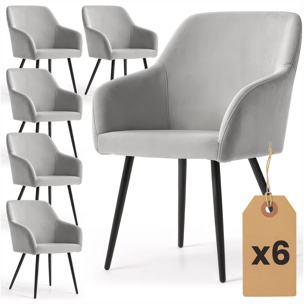 RAUMHIRSCH FURNITURE SADA 6 ČALOUNĚNÝCH ŽIDLÍ, kovové nohy šedé, černé 54,5/83/58