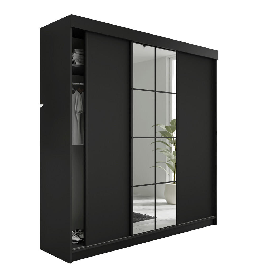 Kier Furniture POSUVNÁ ŠATNÍ SKŘÍŇ LAMARO 200x205x59cm Černá