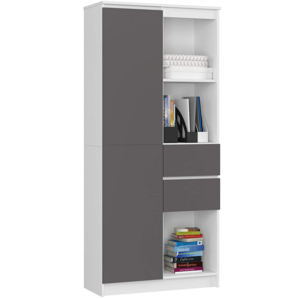 RAUMHIRSCH FURNITURE STOJANOVÁ POLIČKA Bílá, grafitově šedá 180/80/35