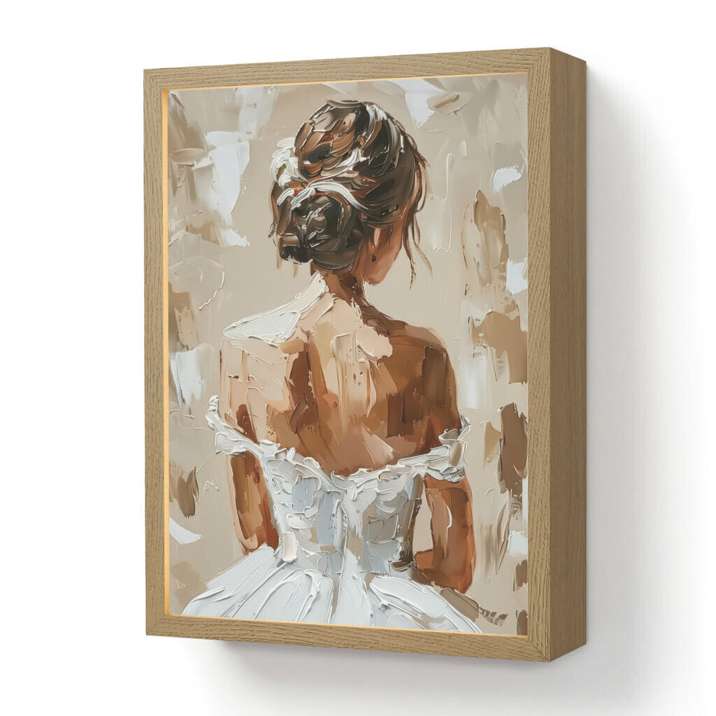 OnlyWow NÁSTĚNNÁ LAMPA S AKUMULÁTOREM Žena - malba - abstraktní - béžová - moderní 30x40 cm
