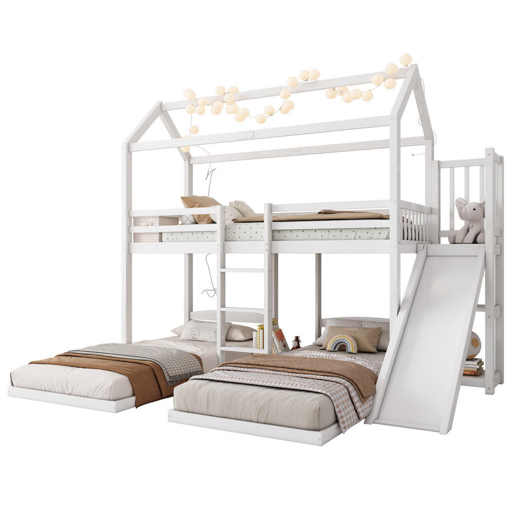 OKWISH PATROVÁ postel 180/200 cm bílá z borovice a MDF s výsuvem