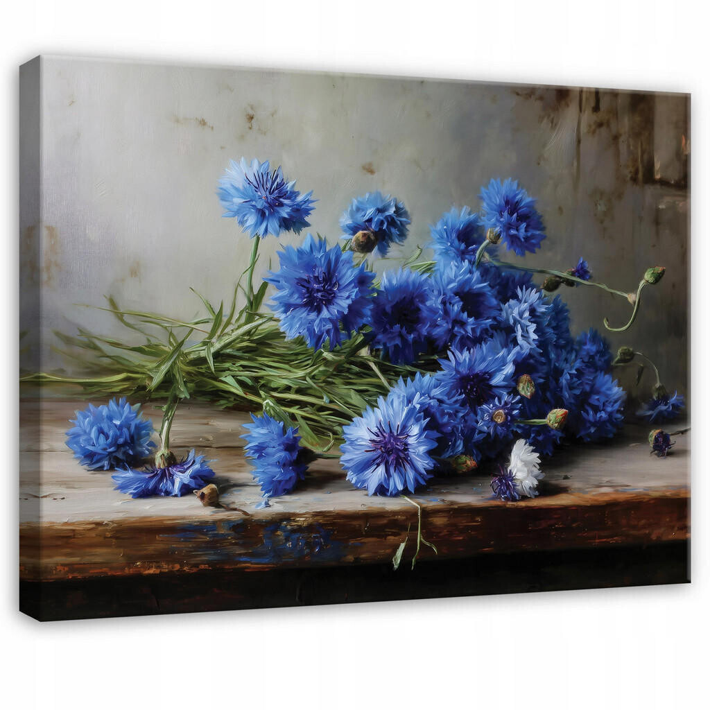 Wallarena PLÁTNO Květiny Vintage modrá 100x70 cm