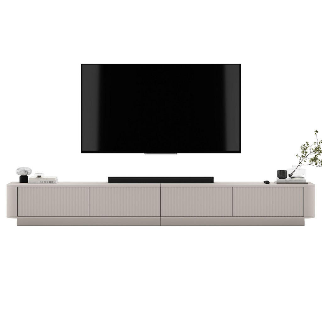 Meble Lindner TV stolek Aurora, sada 2 kusů s podstavcem, matný kašmír, 280 cm