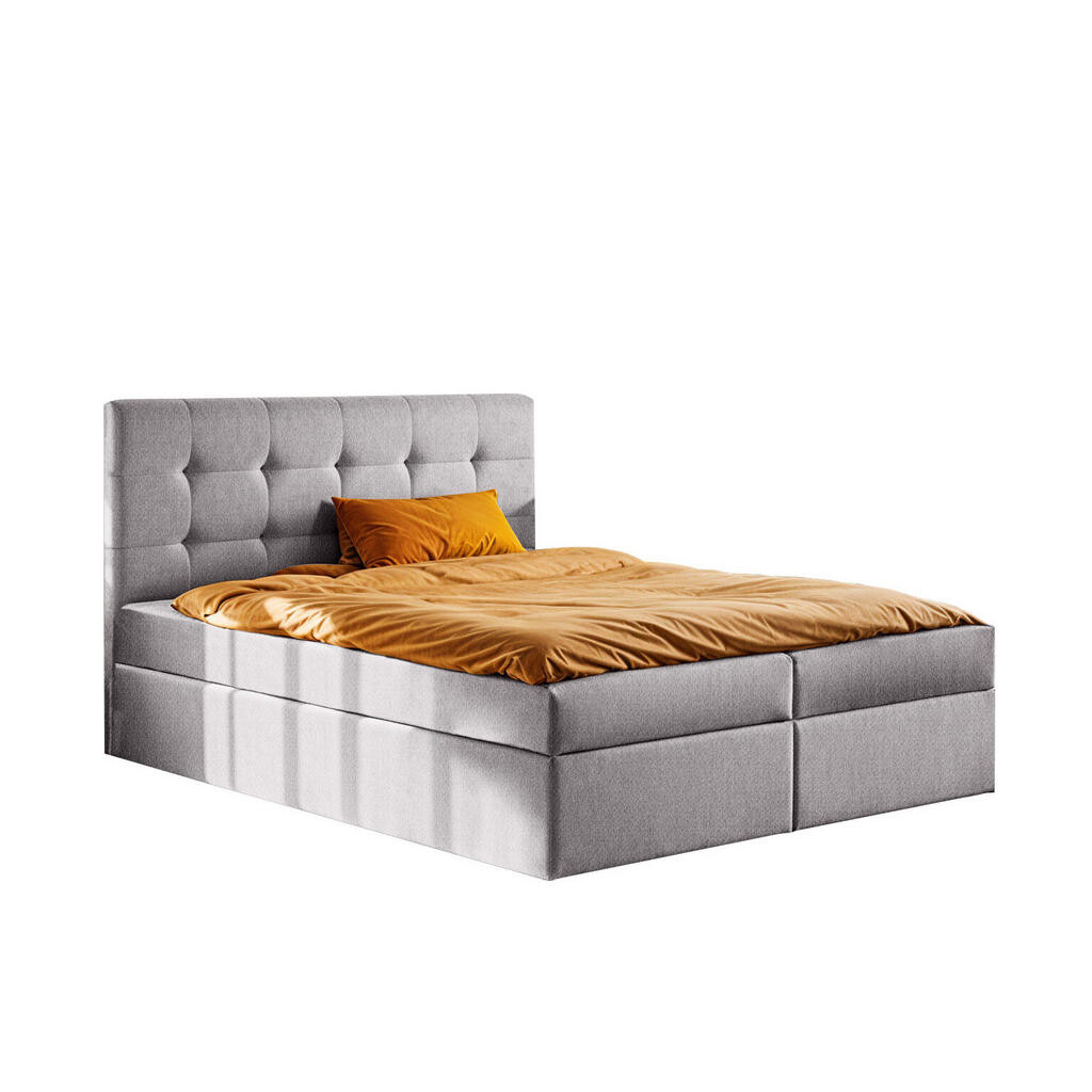 Kaiser Möbel KONTINENTÁLNÍ POSTEL s matrací a úložným prostorem LUDANO tkanina Soro Šedá 160x200 cm H2-Pocket