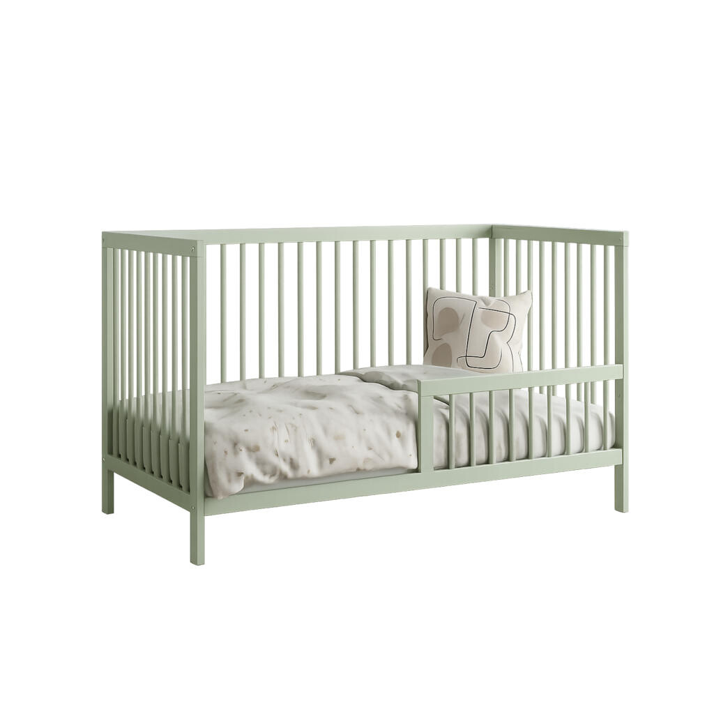 Kids Collective BABYPOSTÝLKA s poloviční boční zábranou 70x140 cm v zelené barvě