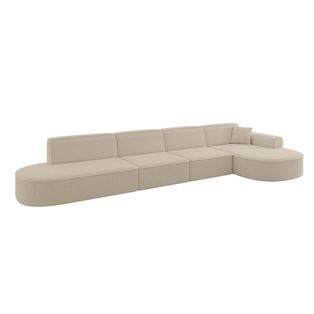 ALTDECOR ROHOVÁ SEDACÍ SOUPRAVA s otomanem vpravo MARI-L3 – 413 x 171 x 79 cm, tmavě béžový buklé