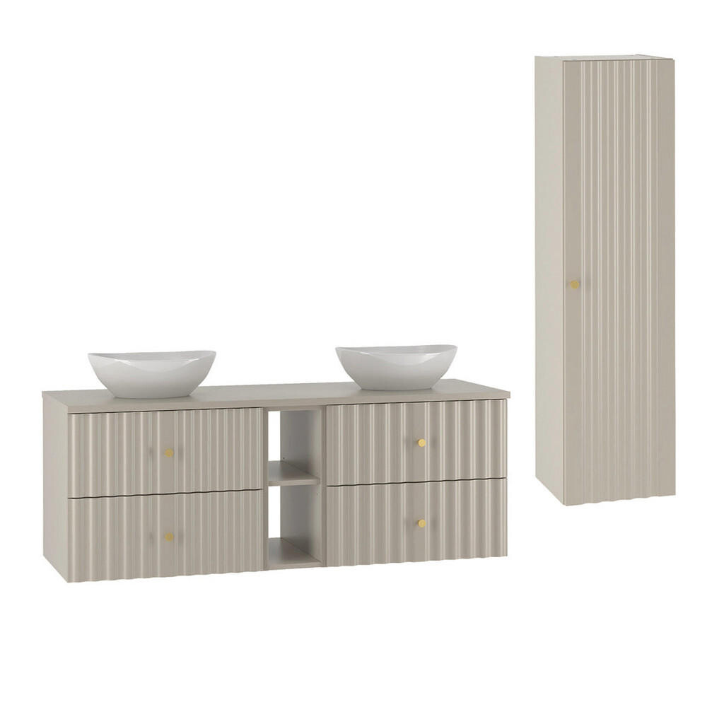 Petits-meubles KOUPELNOVÝ NÁBYTEK 140.6cm Izae 2er-Set Kašmír