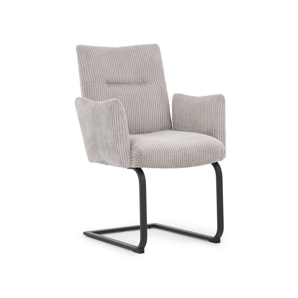 S-Style ŽIDLE S PODRUČKAMI Hera s područkami v moderním designu ze šedého manšestru