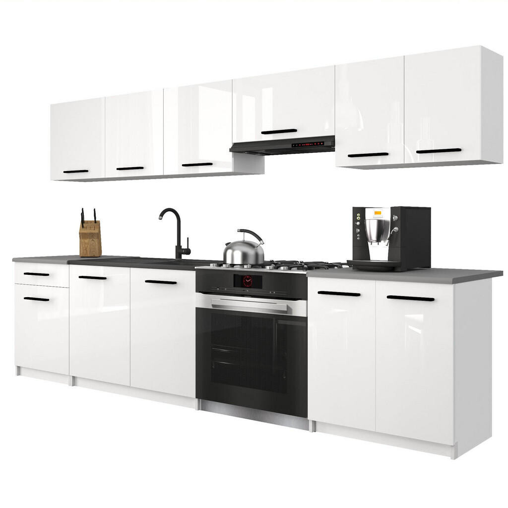 B BELINI GROUP KUCHYŇSKÁ LINKA Italia 2 240 cm, s pracovními deskami, Bílá lesklá