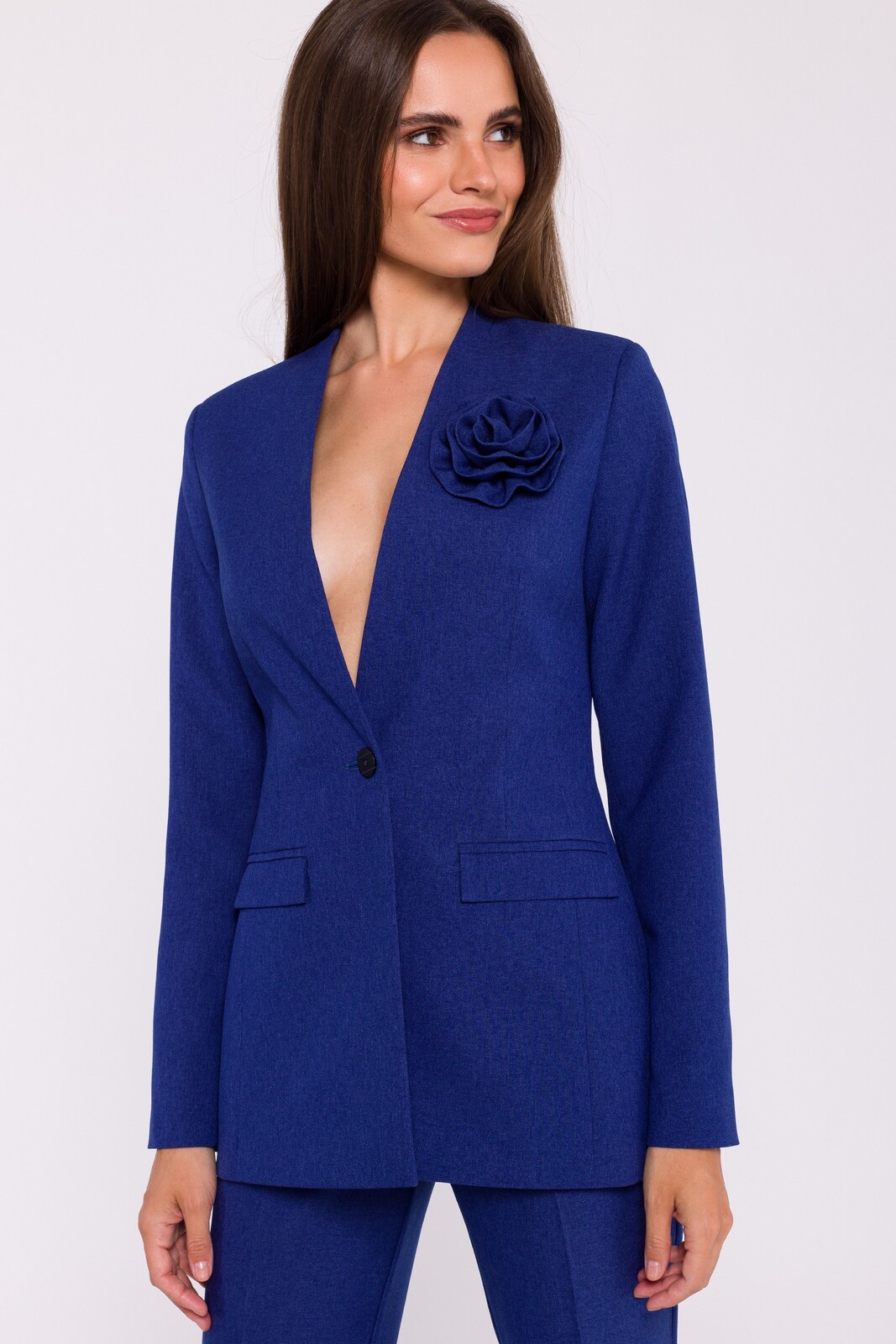 Stylove Woman's Flower blazer - blue