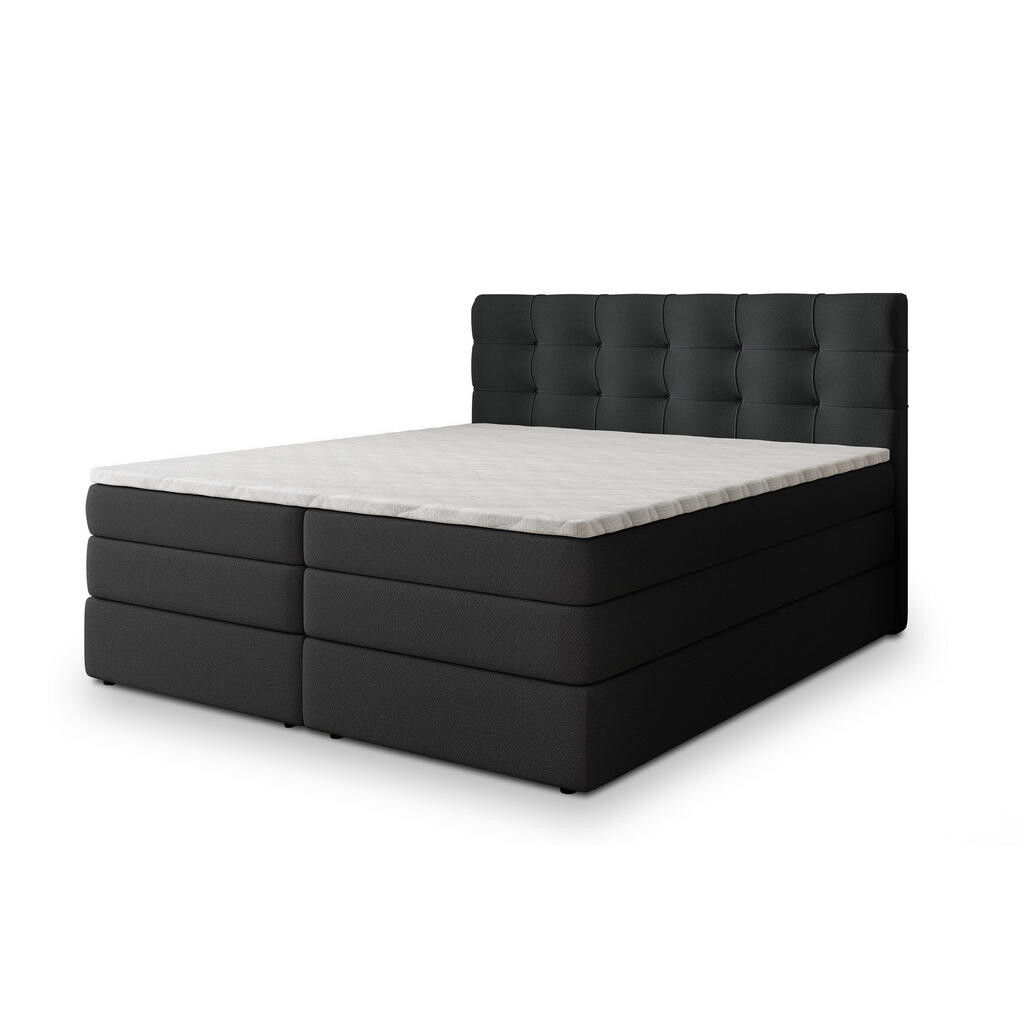 MASSENO POSTEL BOXSPRING AREZI 180x200 cm, s matrací a úložným prostorem, černá