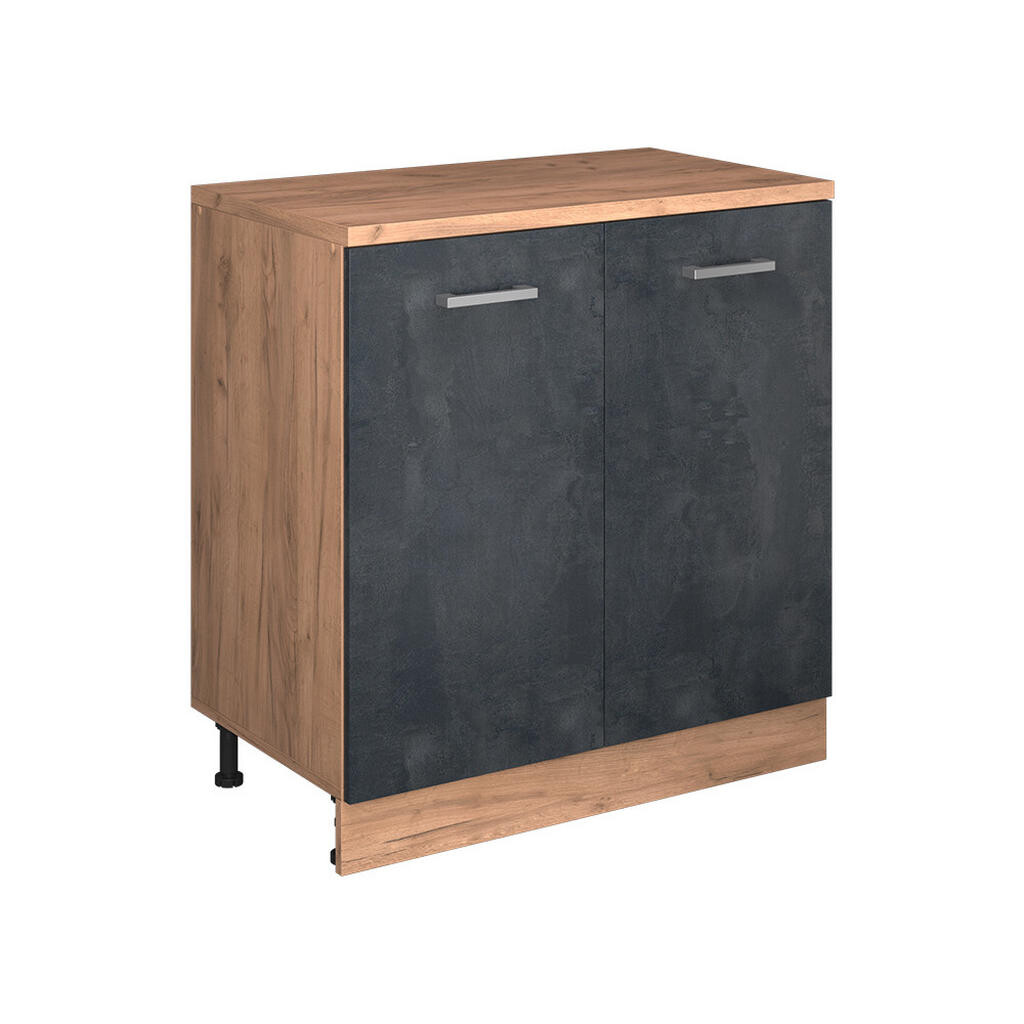 Vicco ROZŠIŘUJÍCÍ SKŘÍŇKA Rion, Černý beton/Zlatý mocný dub, 80 x 46 cm bez šikminy se 2 dveřmi