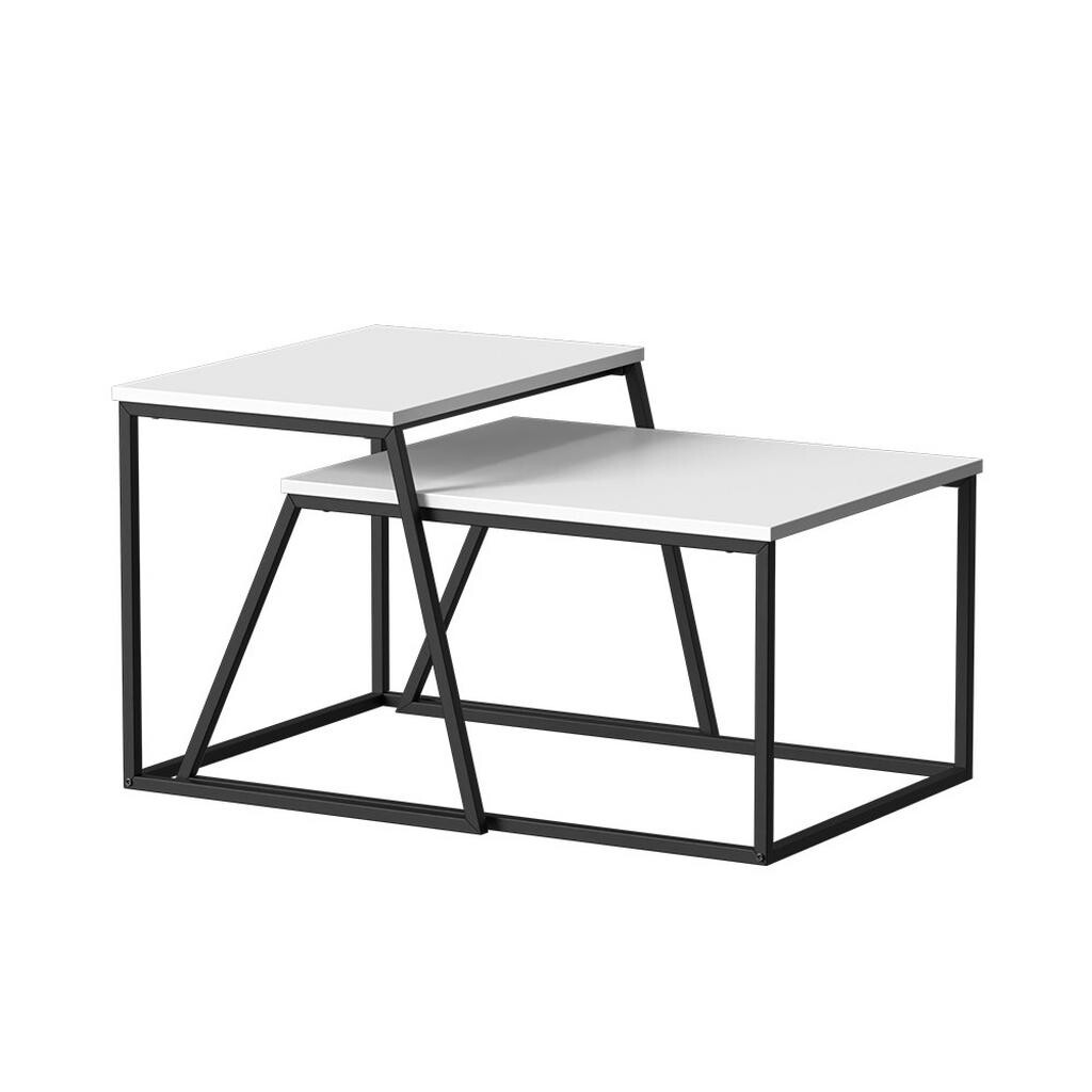 Vicco STOLEČEK KÁVOVÝ STOLÍK Myra Bílá/černá 60 x 50 cm 2 díly