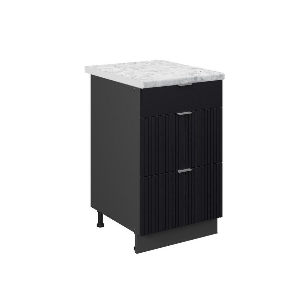 Vicco SPODNÍ SKŘÍŇKA KUCHYŇSKÉ LINKY Fame-Line, Černý pruhovaný/Antracit, 50 cm, PD Mramor