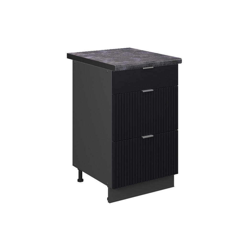 Vicco SPODNÍ SKŘÍŇKA KUCHYŇSKÉ LINKY Fame-Line, Černý pruhovaný/Antracit, 50 cm, PD Antracit