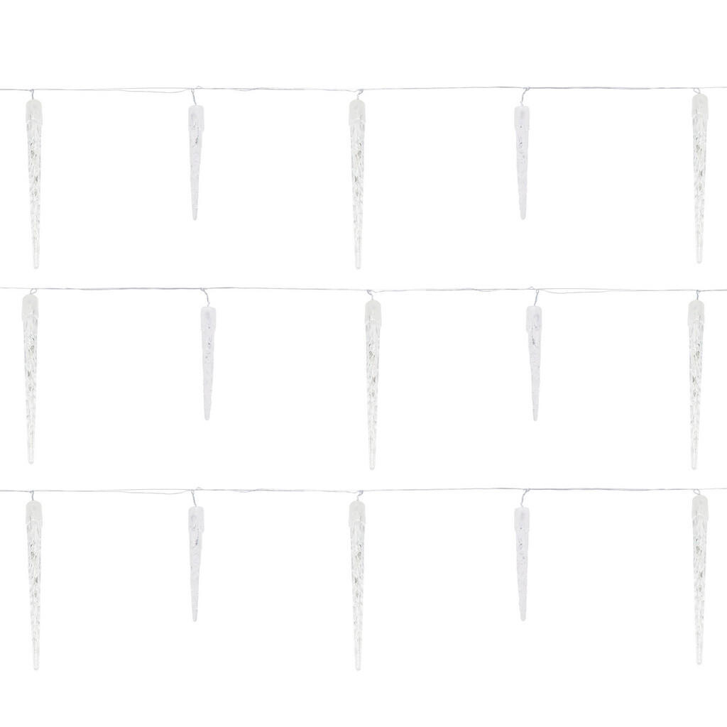 ECD-Germany SVĚTELNÝ ŘETĚZ ledové rampouchy 690 cm s 72 LED diodami studené bílé barvy