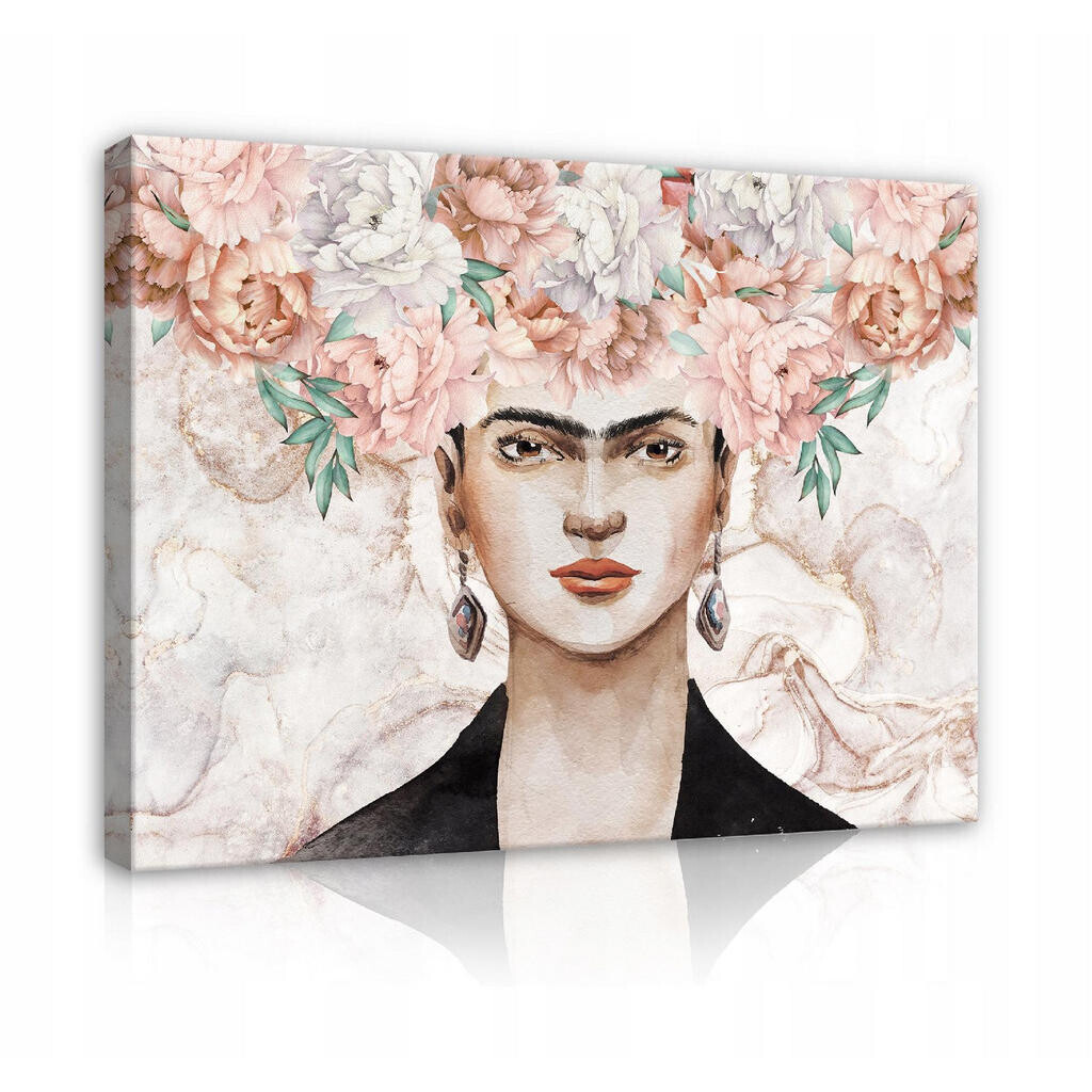 Wallarena OBRAZ na plátně Frida Kahlo Žena Květiny 60x40
