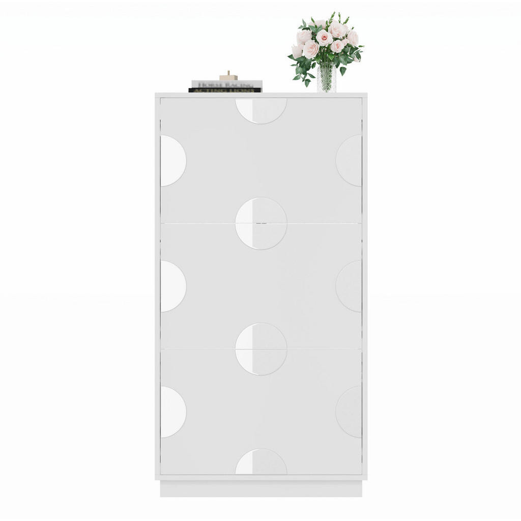 OKWISH BOTNÍK 63/24/120 cm bílý z MDF se zrcadlem a třemi výklopy