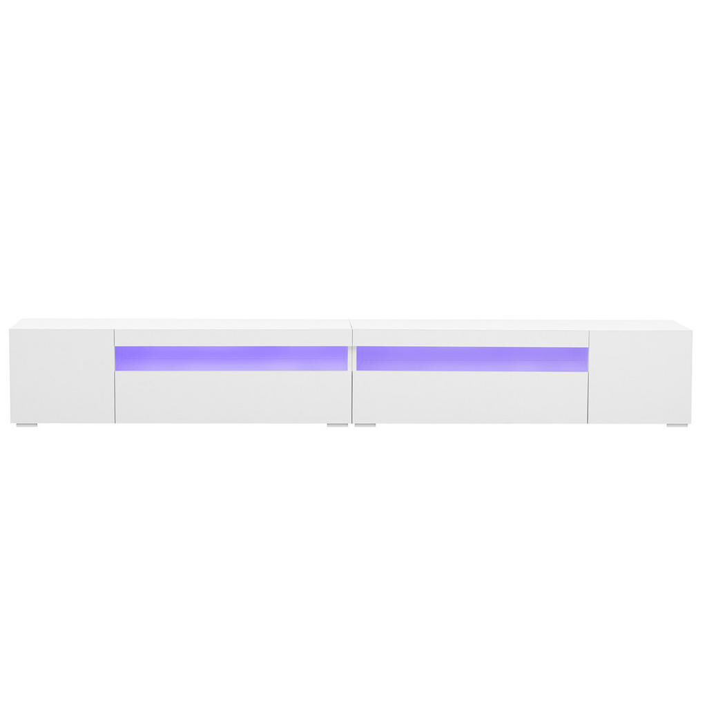 FLIEKS KOMODA POD TELEVIZI 240 cm Bílá LED Lesklý Panel