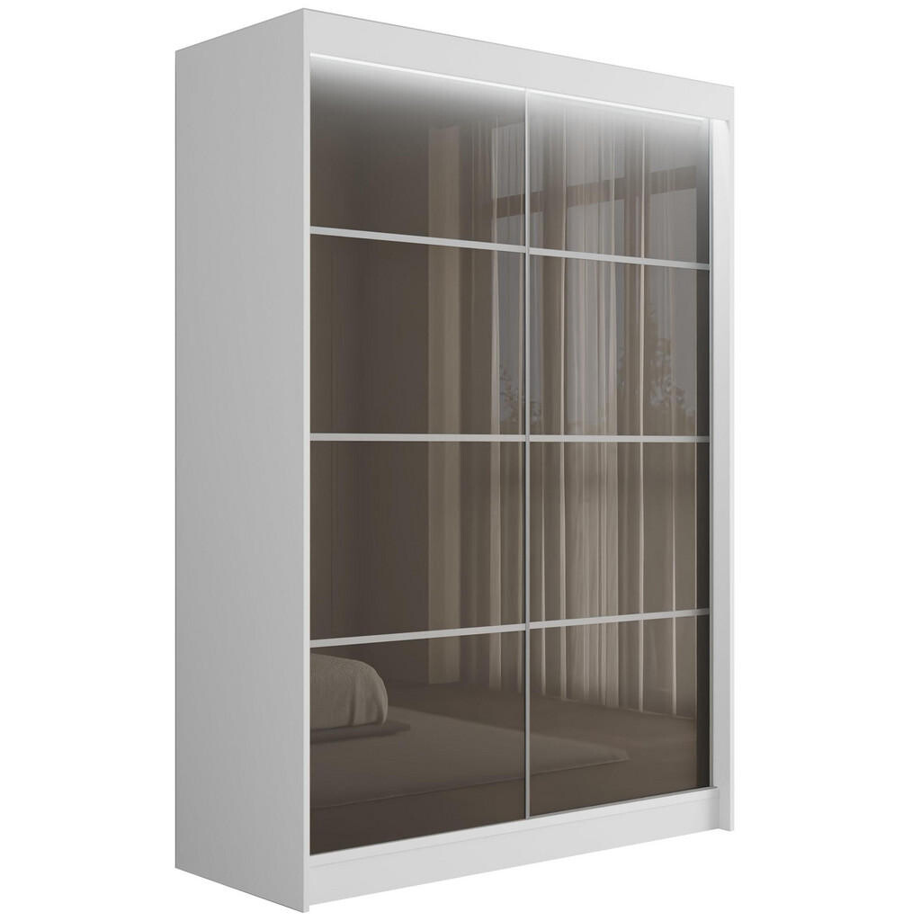 ALTDECOR ŠATNÍ SKŘÍŇ PEKA III s LED – 120 cm – bílá | šedá