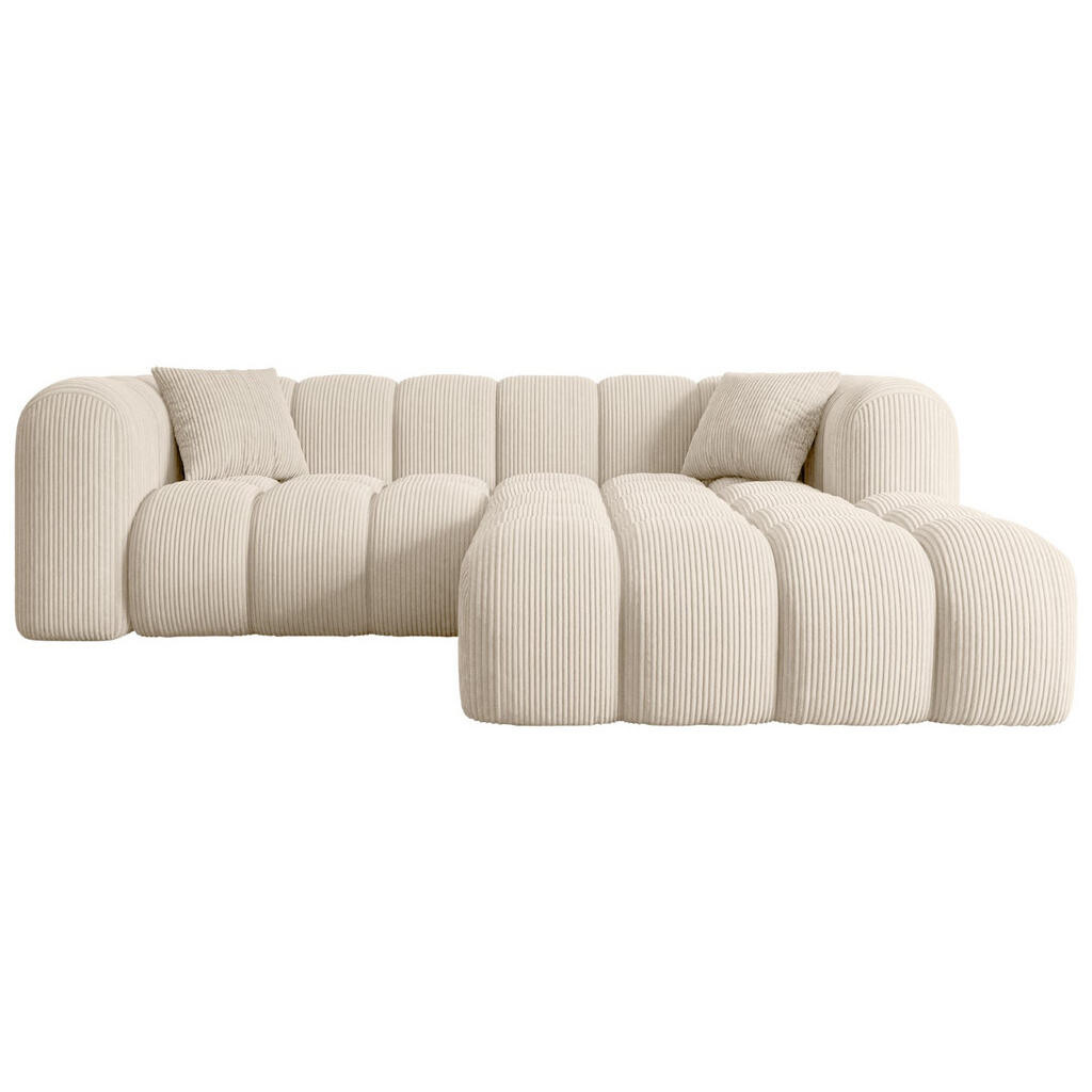 ALTDECOR ROHOVÁ SEDACÍ SOUPRAVA s otomanem vpravo OLEA-L1 – 231 × 173 × 74 cm, béžová