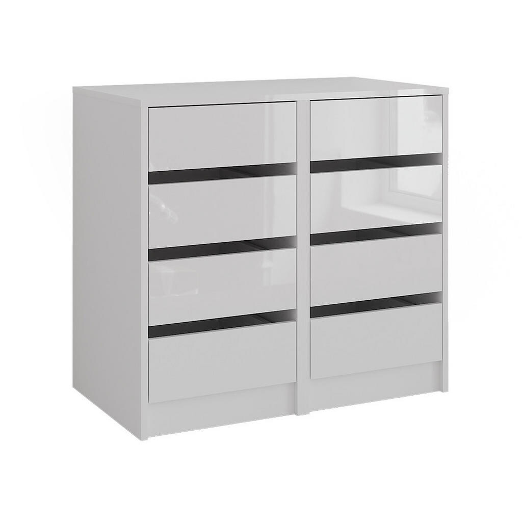 Vicco KREDENC Sherry Bílá/bílý vysoký lesk 80.2 x 76 cm Sada 2 kusů
