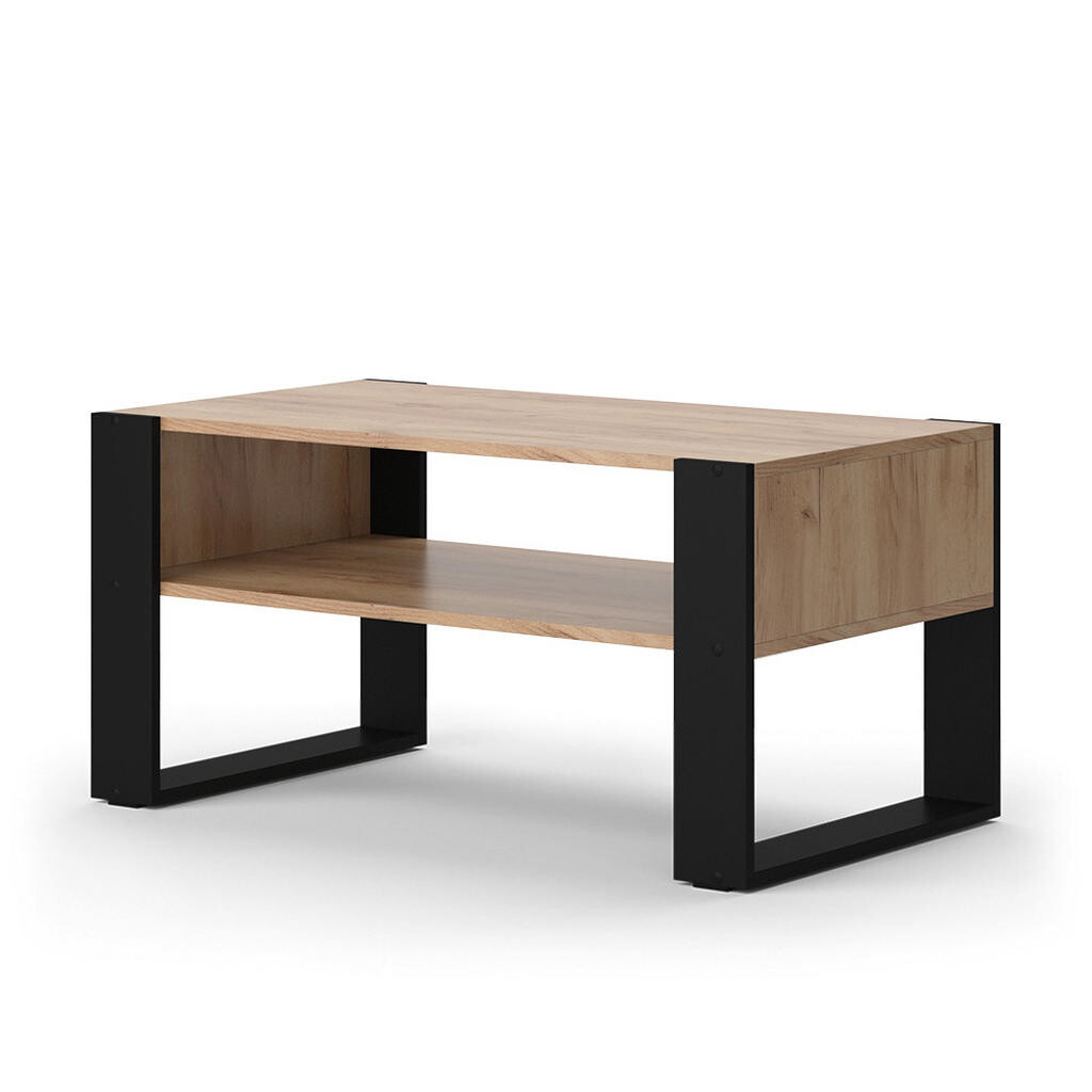 Vicco KONFERENČNÍ STOLEK Olli Zlatý mocný dub 92 x 52.4 cm s policí