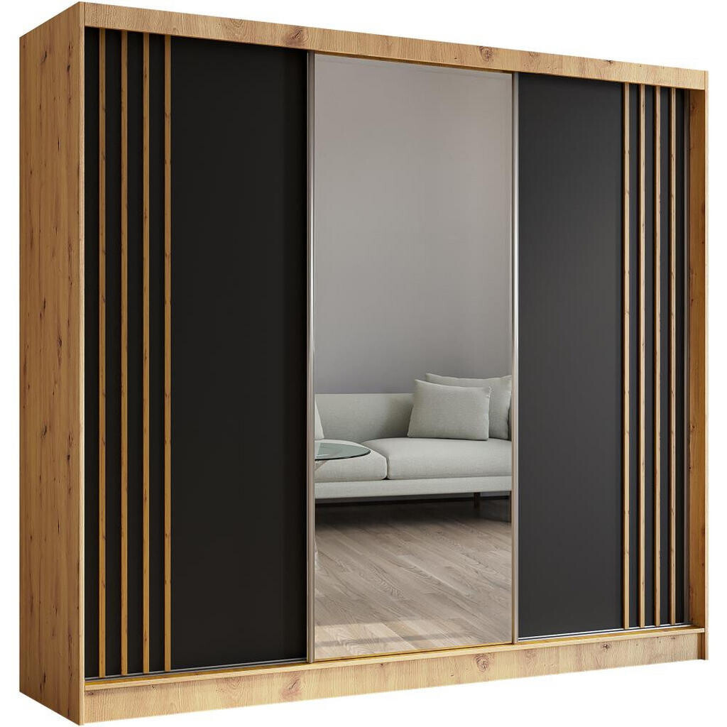 Beautysofa SKŘÍŇ s posuvnými dveřmi Nela 240/216/61 dub Artisan se zásuvkami