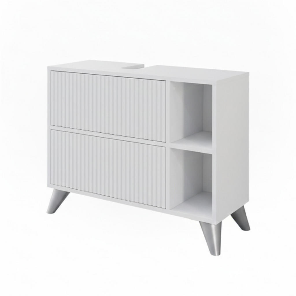 Vicco TOALETNÍ SKŘÍŇKA PRO UMYVADLO Leano Bílá 80 x 62 cm se 2 zásuvkami