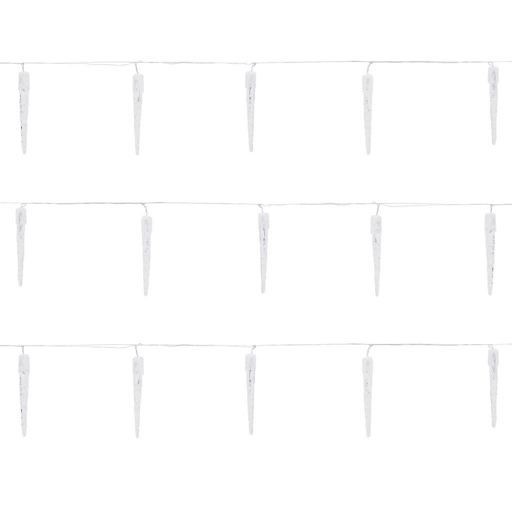 ECD-Germany SVĚTELNÝ ŘETĚZ Ledové rampouchy 570 cm s 40 LED studená bílá