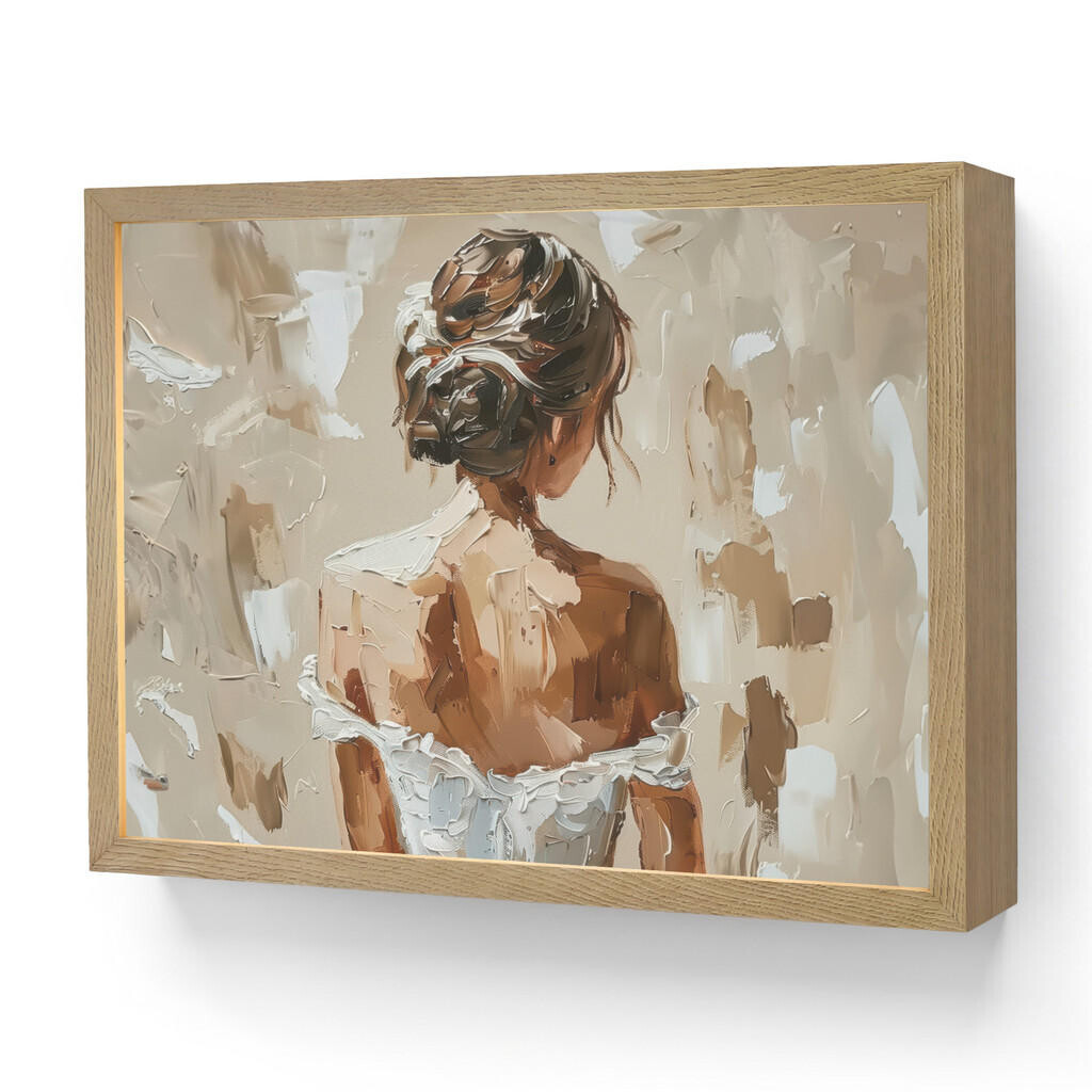 OnlyWow NÁSTĚNNÁ LAMPA S AKUMULÁTOREM Žena - malba - abstraktní - béžová - moderní 40x30 cm