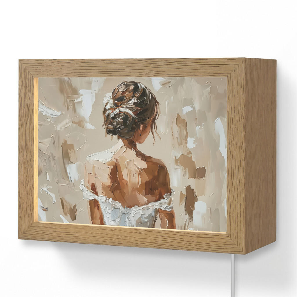 OnlyWow NÁSTĚNNÁ LAMPA Žena - malba - abstraktní - béžová - moderní 20x15 cm
