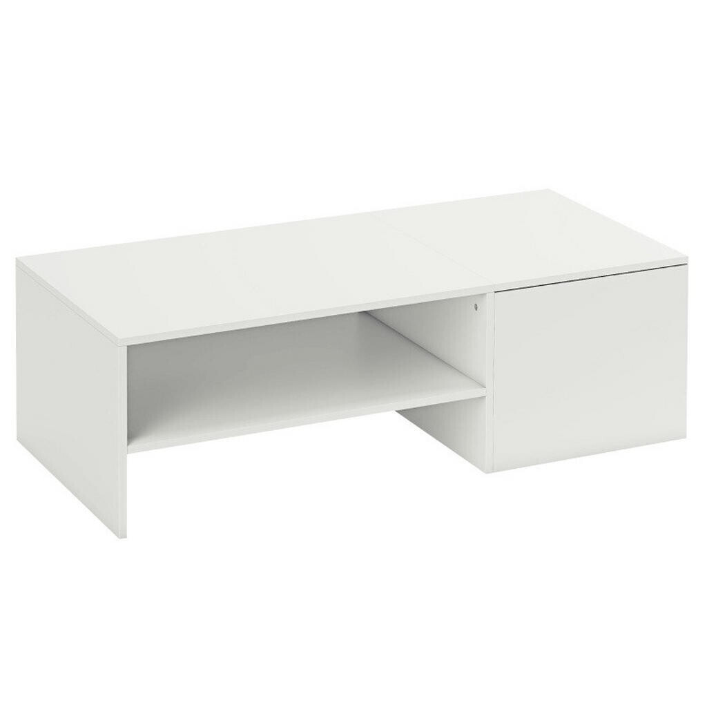 OKWISH KONFERENČNÍ stolek 110/52/36 cm bílý ze dřeva s posuvnou deskou a úložným prostorem