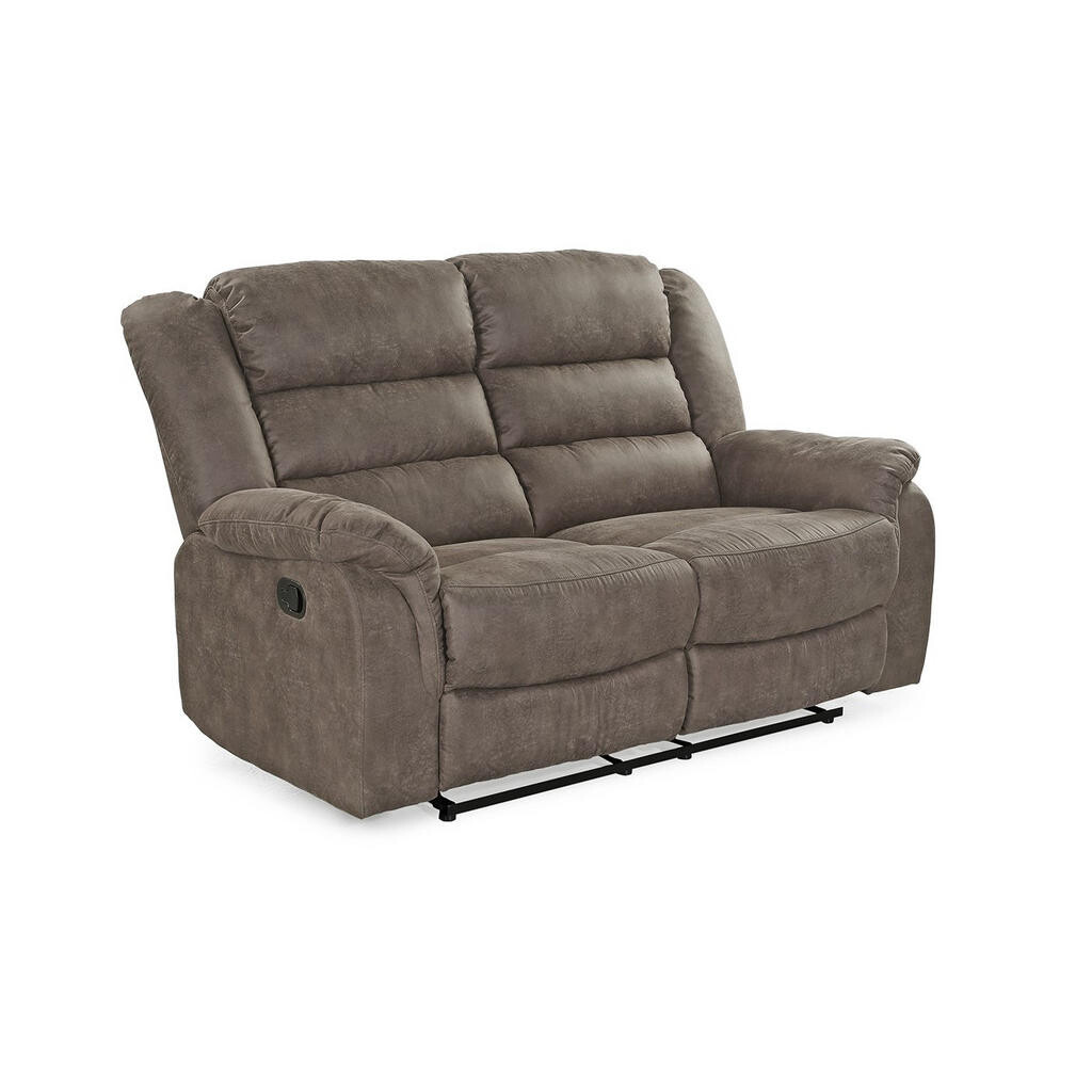 luma-home DVOUMÍSTNÁ RELAXAČNÍ POHOVKA s pružinovým jádrem, Š153/H93/V103 cm, mikrovlákno v barvě vintage šedohnědé / 15133