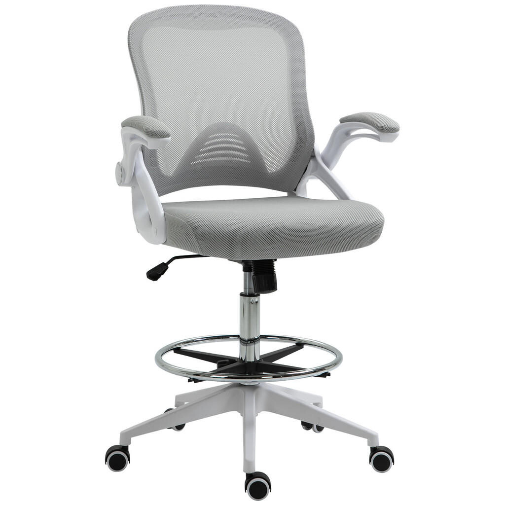 Vinsetto KANCELÁŘSKÁ ŽIDLE Ergonomická kancelářská židle s výklopnými područkami a síťovým opěradlem