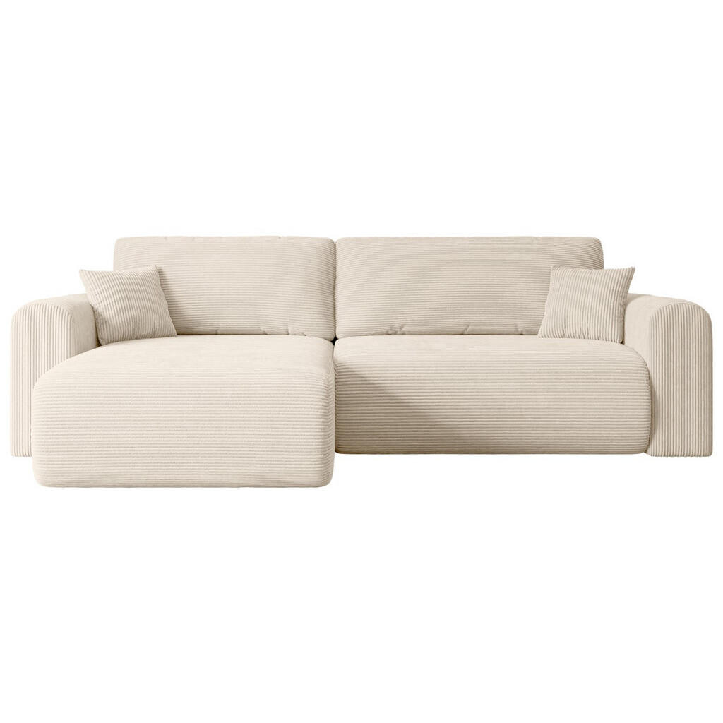 ALTDECOR ROHOVÁ POHODA s funkcí lůžka a úložným prostorem ORRO-L – 272 × 145 × 83 cm, béžová látka manšestr