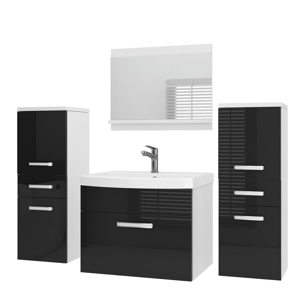 B BELINI GROUP KOUPELNOVÝ NÁBYTEK Koupelnová SADA PRI P4, Černá lesklá, 120 cm