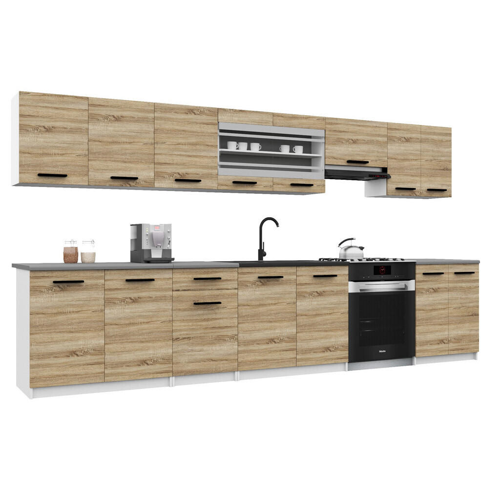 B BELINI GROUP KUCHYŇSKÁ LINKA Italia 3 320 cm, s pracovními deskami, Dub Sonoma
