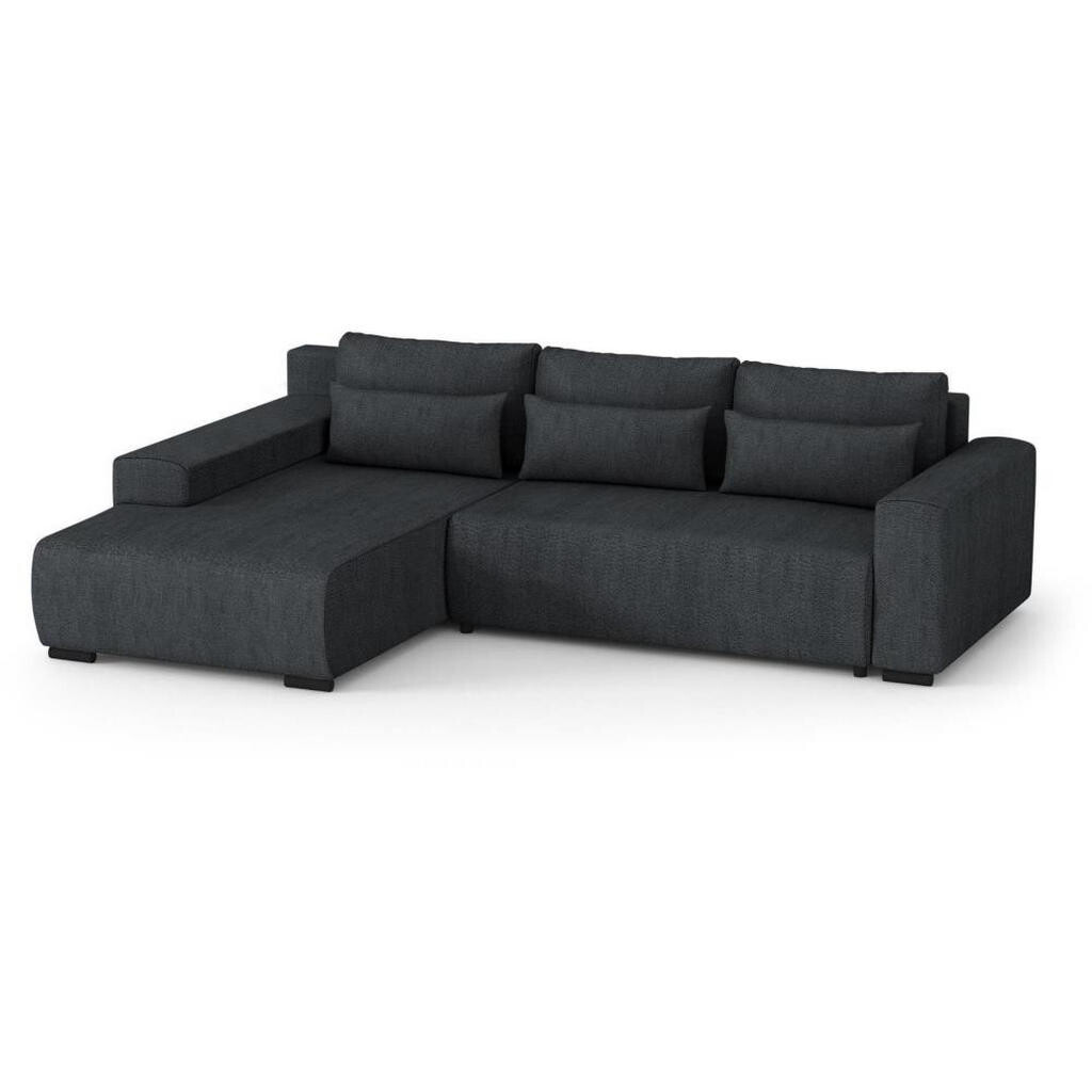 Beautysofa ROHOVÁ rozkládací pohovka Benny antracit, levá
